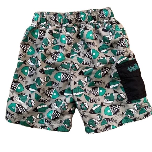 UV Skinz Geometric Print Fish UPF 50+  Swim Trunks Boys size 3T - Picture 2 of 8